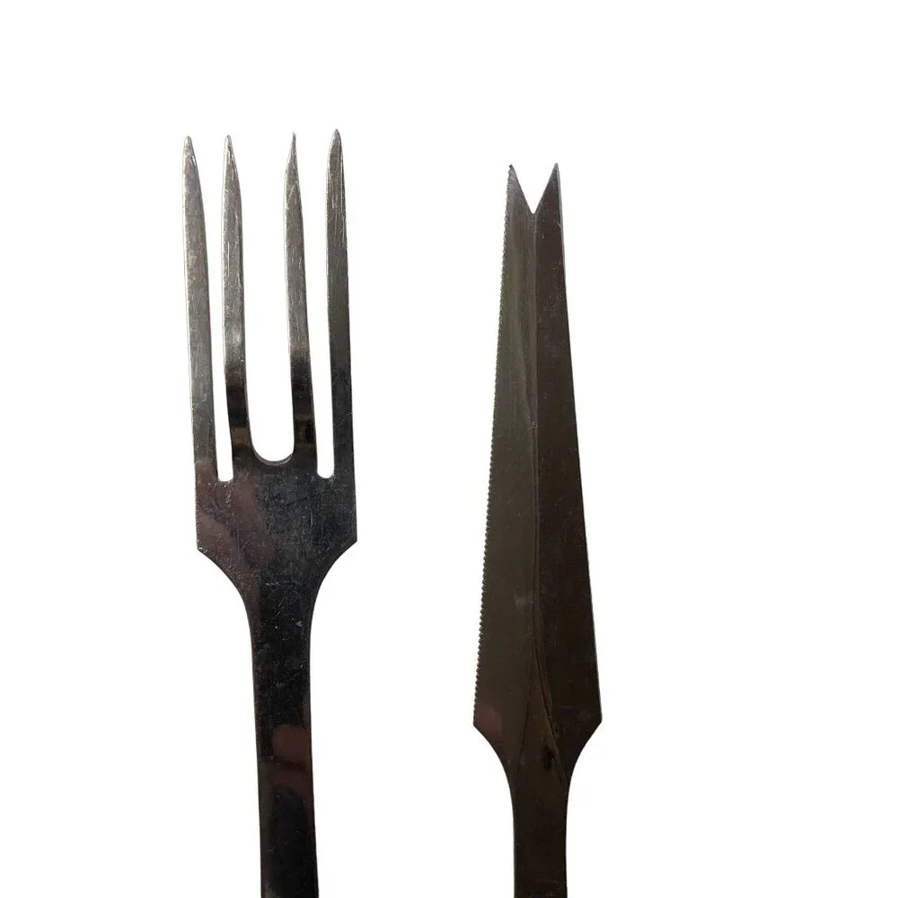 Vintage Utensil Serving Set Used 2 Piece Meat Carving